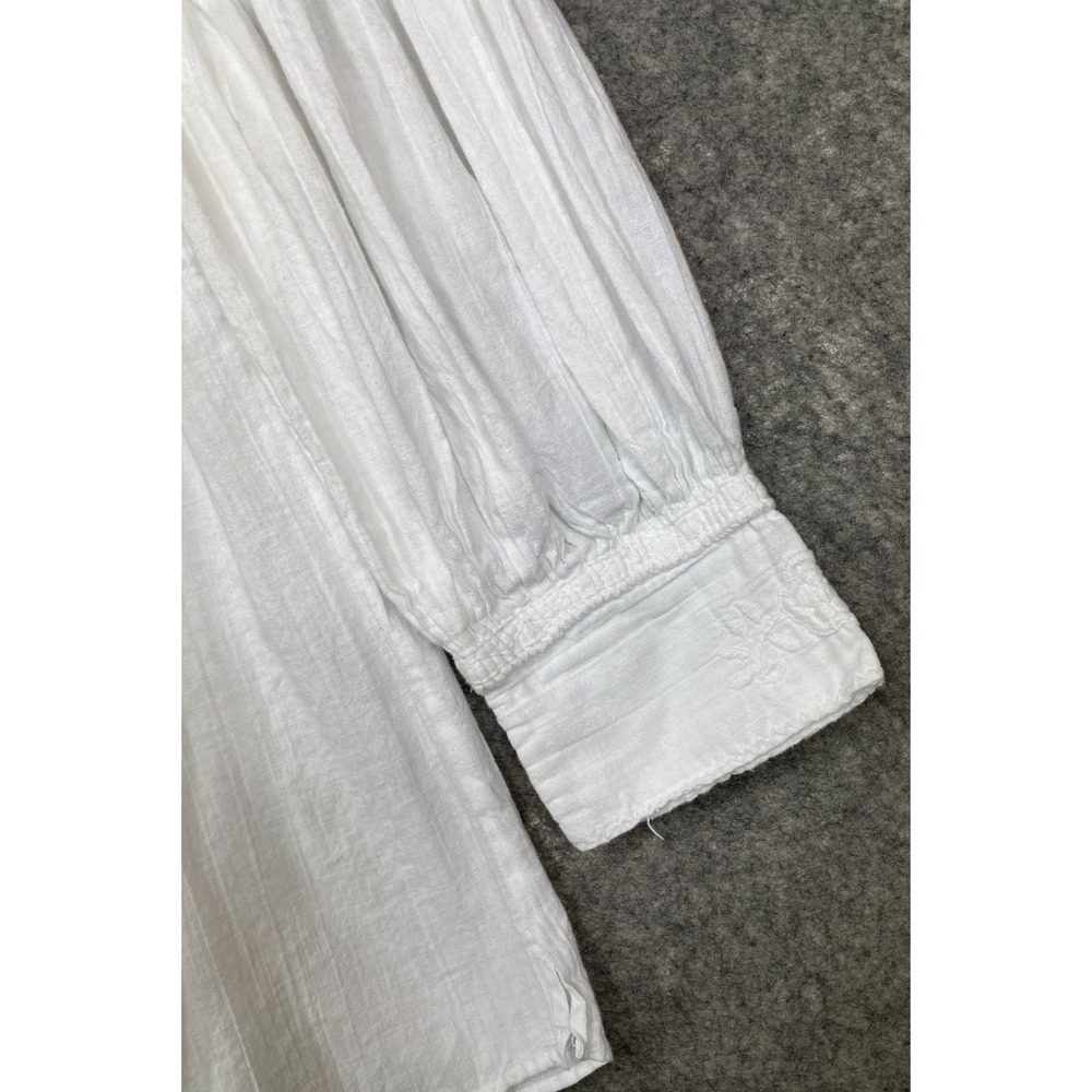 Vintage Embroidered Mexican Top Womens S M White Peasant Boho Oaxacan Huipil - Picture 9 of 16